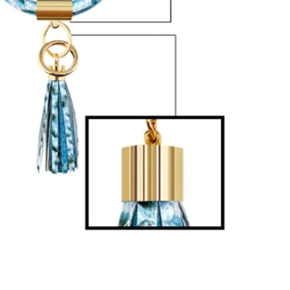 Blue snakeskin pattern key ring bracelet